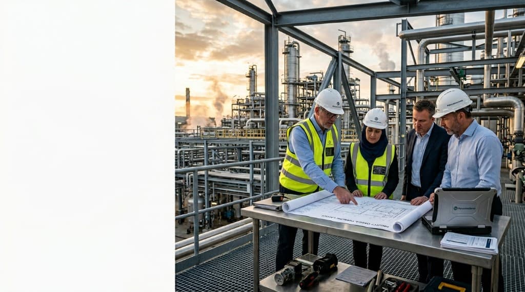 Petroconsultores and Shemensal engineering team at an industrial plant